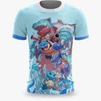 Camiseta Pokémon Unissex Evoluções do Squirtle Otakus Nerd