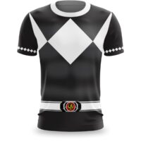 Camiseta Power Ranger Preto Estampa Uniforme Clássico