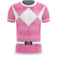 Camiseta Power Ranger Rosa Modelo Clássico Unissex