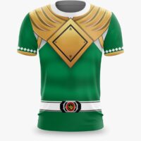 Camiseta Power Ranger Verde Uniforme Clássico Estilo Nostálgico