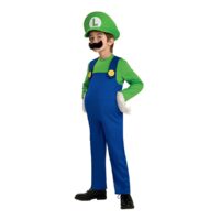 Fantasia Infantil Luigi Menino Manga Longa com Bigode e Chapéu