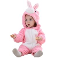 Roupinha Macacão Pijama Coelhinho Rosa Bebê Longo Macio Parmalat.