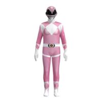 Fantasia Power Ranger Rosa Traje Clássico Adulto e Infantil