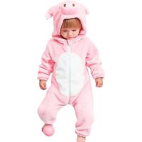 Roupinha Macacão Pijama Porquinho Bebê Longo Macio Parmalat