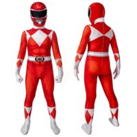 Fantasia Power Ranger Vermelho Traje Clássico Adulto e Infantil